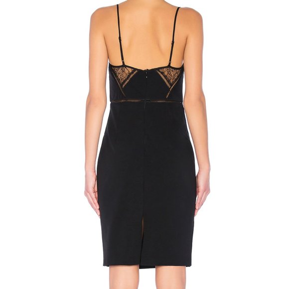 BARDOT 8 NWT Jayne Black Lace Insert Pencil Dress Rockabilly Pin-up - Picture 3 of 13